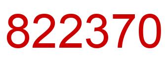 Number 822370 red image