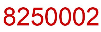 Number 8250002 red image