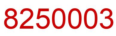 Number 8250003 red image