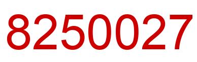 Number 8250027 red image