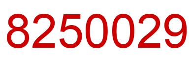 Number 8250029 red image