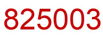 Number 825003 red image