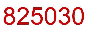Number 825030 red image