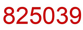Number 825039 red image