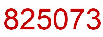 Number 825073 red image