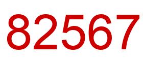 Number 82567 red image