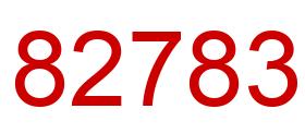 Number 82783 red image