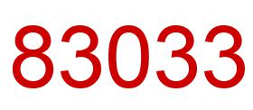 Number 83033 red image