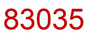 Number 83035 red image