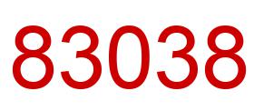 Number 83038 red image