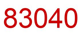 Number 83040 red image