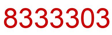 Number 8333303 red image