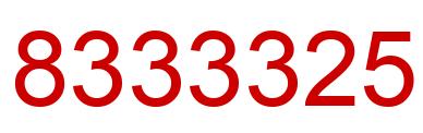 Number 8333325 red image