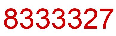 Number 8333327 red image