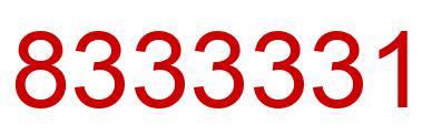 Number 8333331 red image
