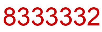 Number 8333332 red image