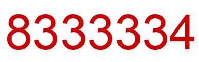 Number 8333334 red image