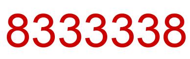 Number 8333338 red image