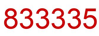 Number 833335 red image