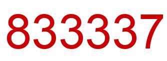 Number 833337 red image