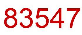 Number 83547 red image
