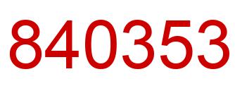 Number 840353 red image