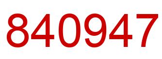 Número 840947 imagen rojo