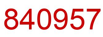 Number 840957 red image