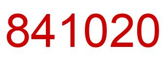 Number 841020 red image