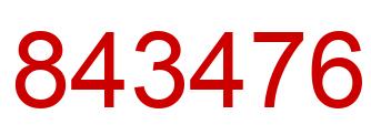 Number 843476 red image