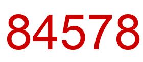 Number 84578 red image