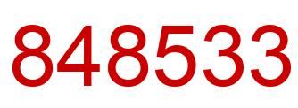 Number 848533 red image