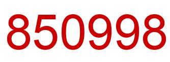 Number 850998 red image