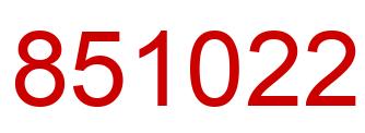 Número 851022 imagen rojo