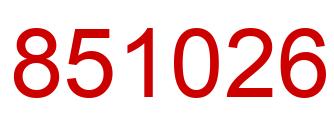 Number 851026 red image