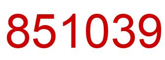 Number 851039 red image