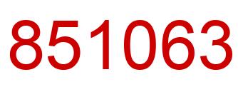 Number 851063 red image