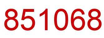 Number 851068 red image