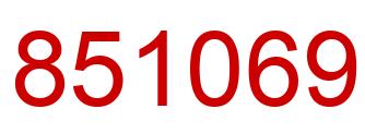 Number 851069 red image
