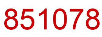 Number 851078 red image