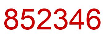 Number 852346 red image