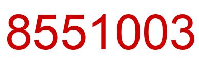 Number 8551003 red image
