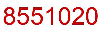 Number 8551020 red image