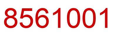 Number 8561001 red image