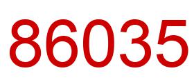 Number 86035 red image