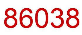 Number 86038 red image