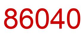 Number 86040 red image