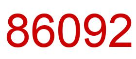 Number 86092 red image