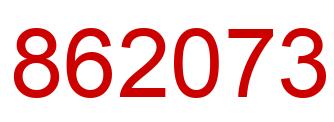 Number 862073 red image