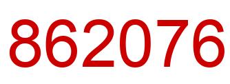 Number 862076 red image